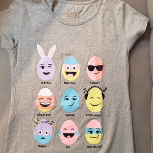 City Streets Egg Head Graphic Tee   Size S 7/8  Gray/Multi